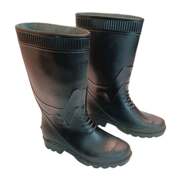 Pariis Women's Black Rubber Rain Boots/ Work Size 8 Heavy Duty - Picture 1 of 7